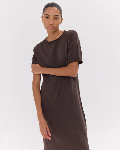 The Knit Tee Dress in Brazil Nut
