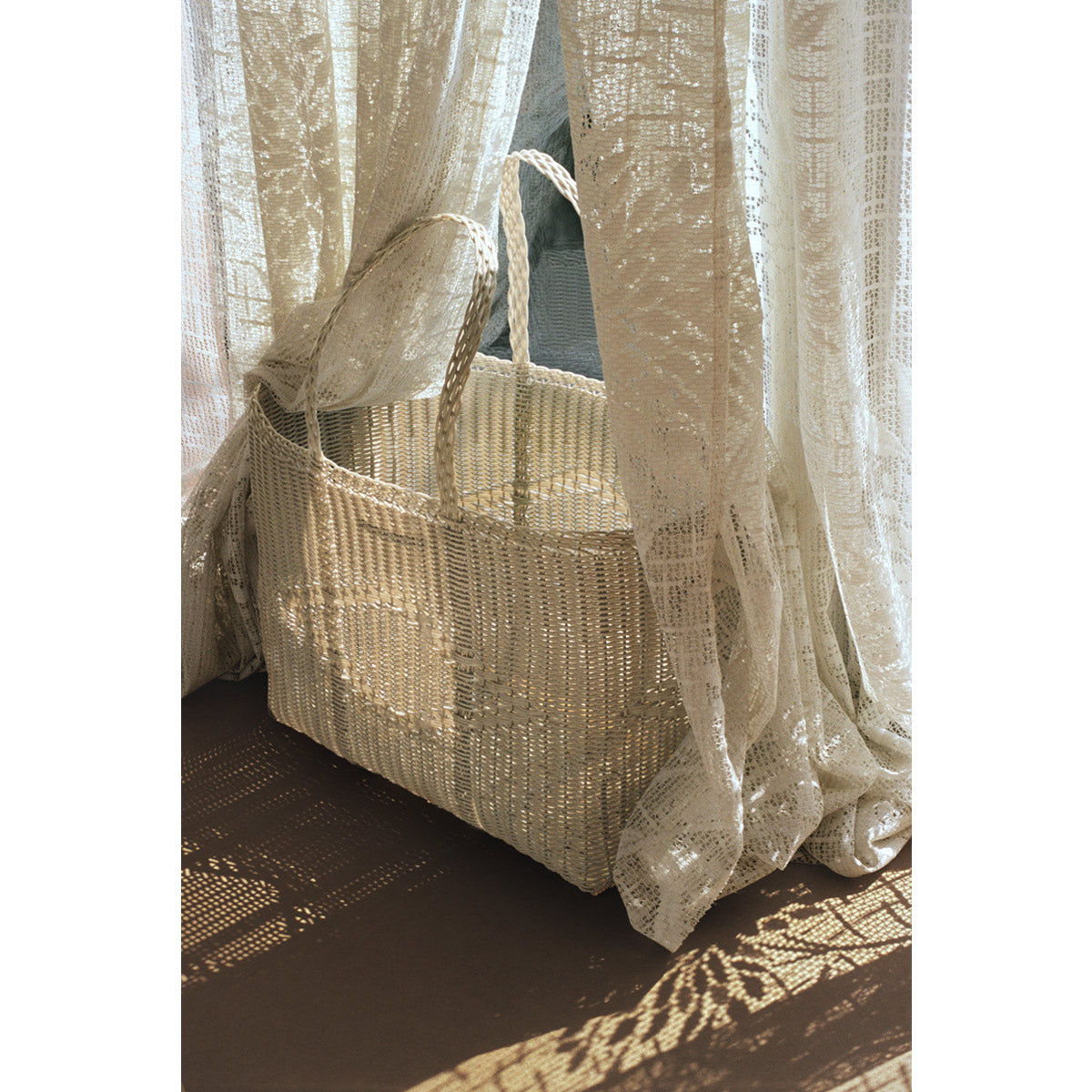 Large Handwoven Palorosa Basket | White