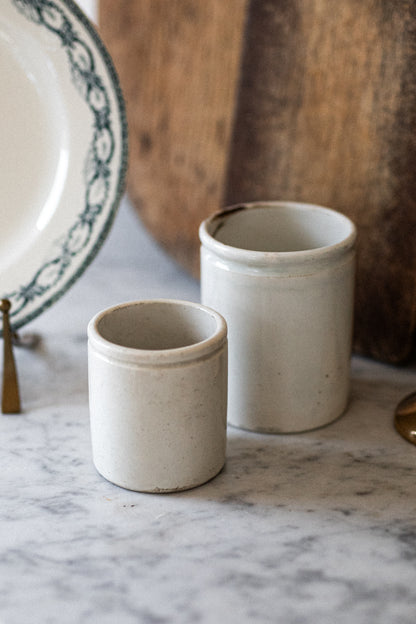 Antique European Petite Stoneware Pots | Sets of 2