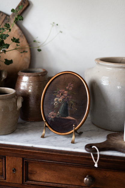 A Rare Pair of Antique Dutch Artworks in Oval frames | Set of 2