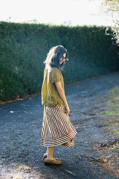 Cliff Shirt in Light Linen | Chartreuse