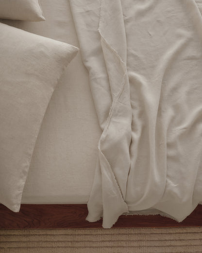 Linen Flat Sheet in Double | 'Sable'