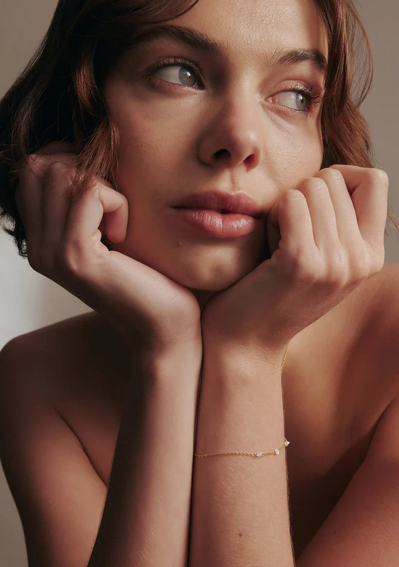 Floating Stone Bracelet | Gold