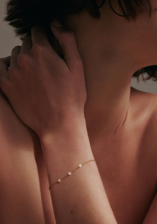 Floating Stone Bracelet | Gold