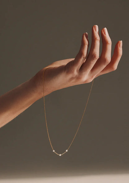 Floating Stone Necklace | Silver