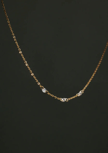 Floating Stone Necklace | Gold