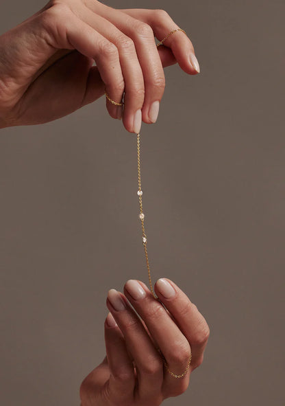 Floating Stone Necklace | Gold