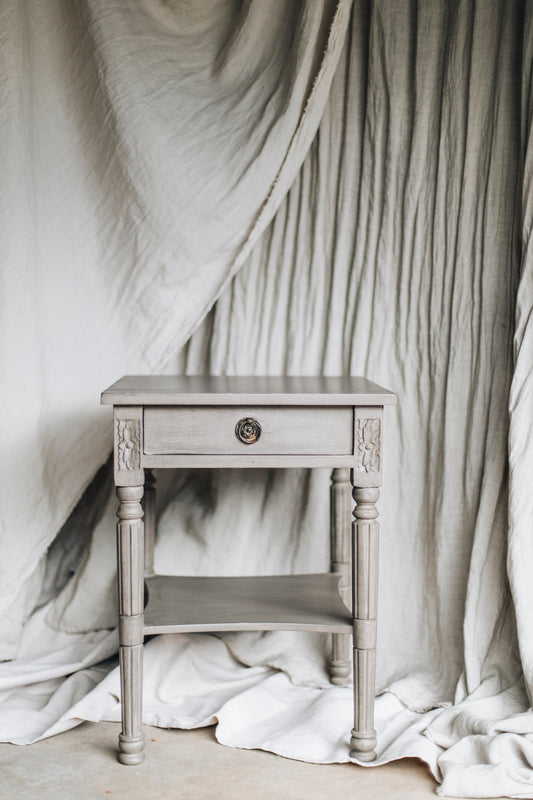 French Grey Painted Beside Table from Provence