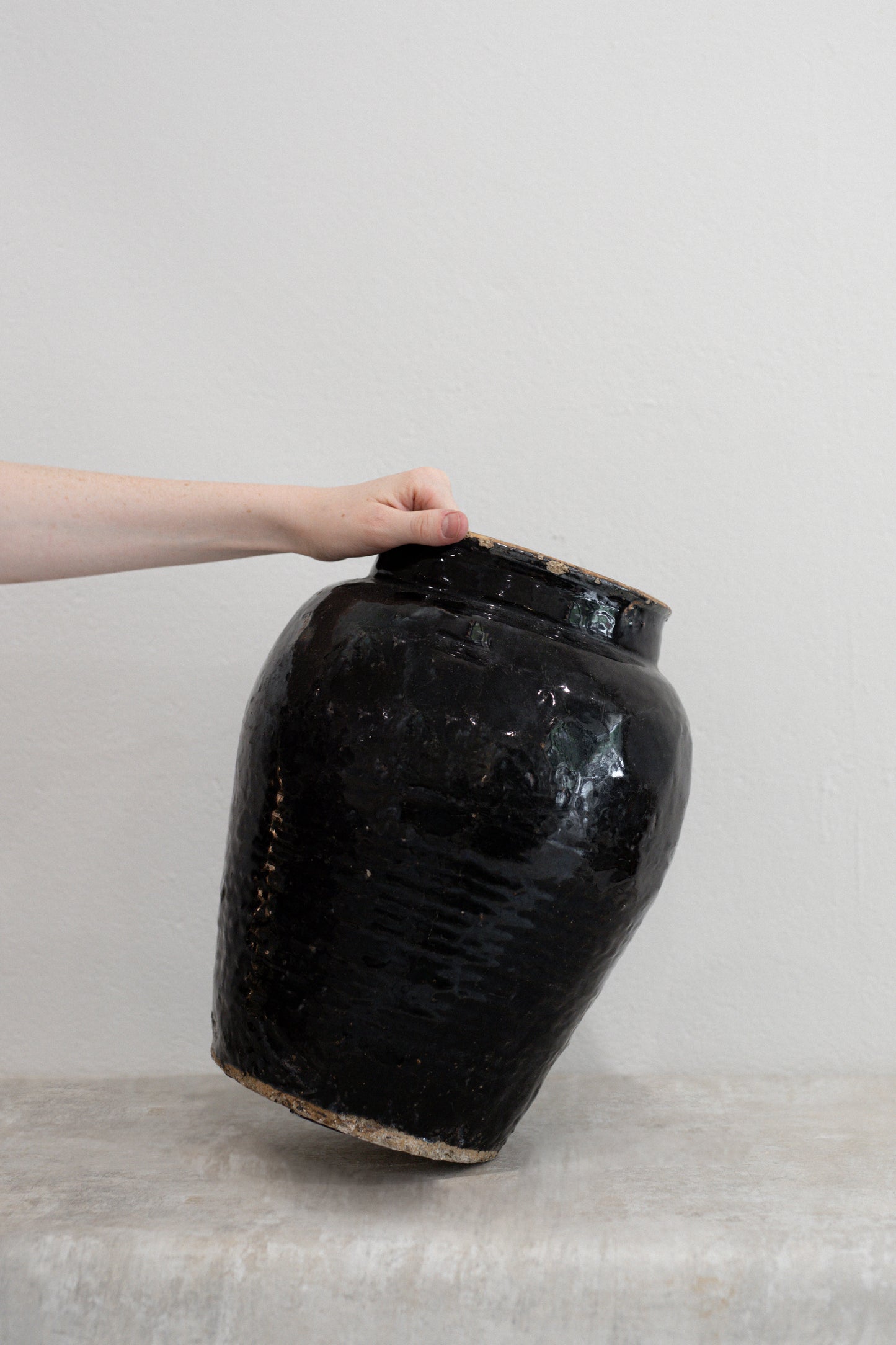 Vintage Black Vessel Pot