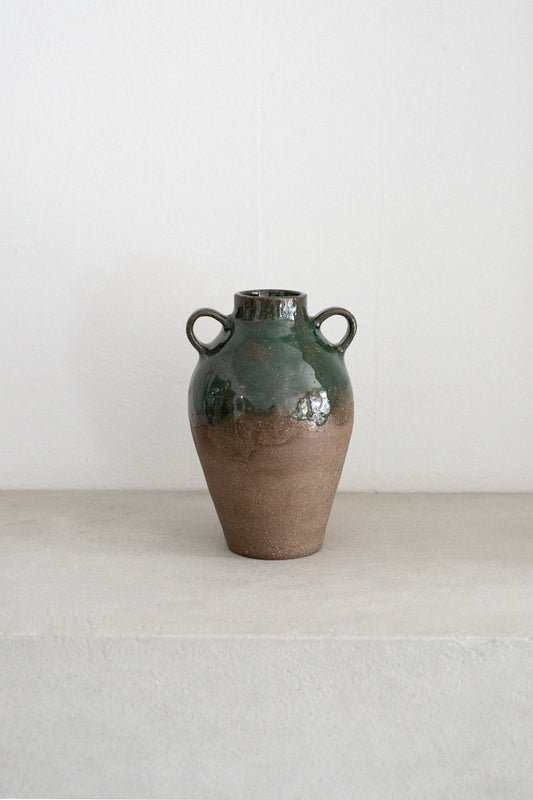 Ceramic Clay Vase with Olive Glaze | N.5