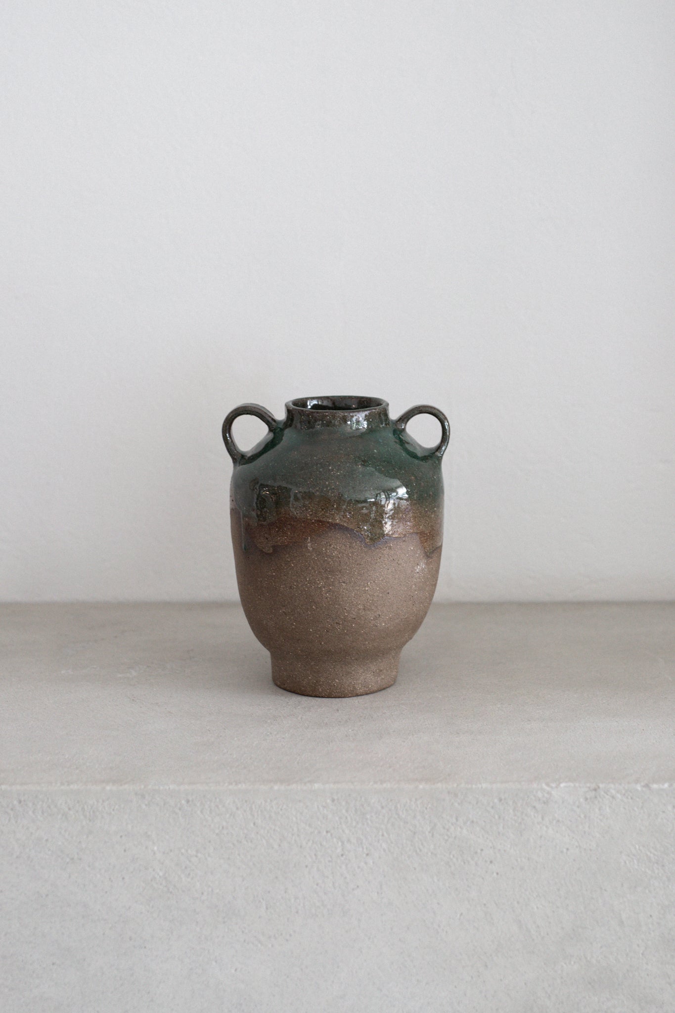 Ceramic Clay Vase with Olive Glaze | N.4