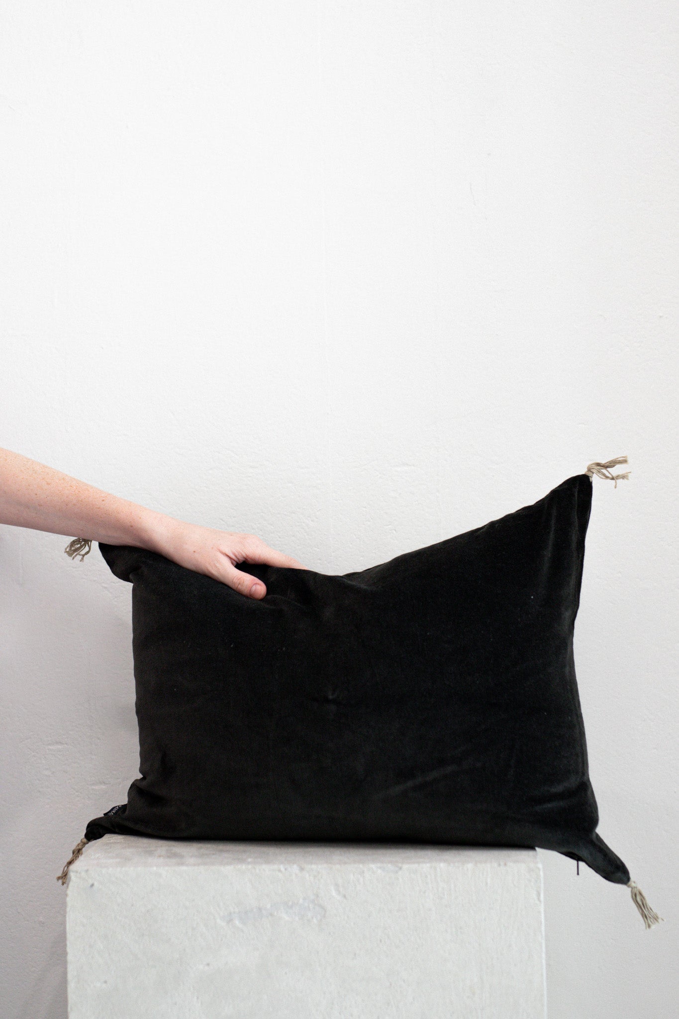 Velvet Cushion in Carbon