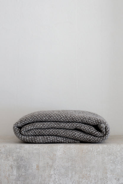 Brushed Wool Throw | Charcoal Fleck