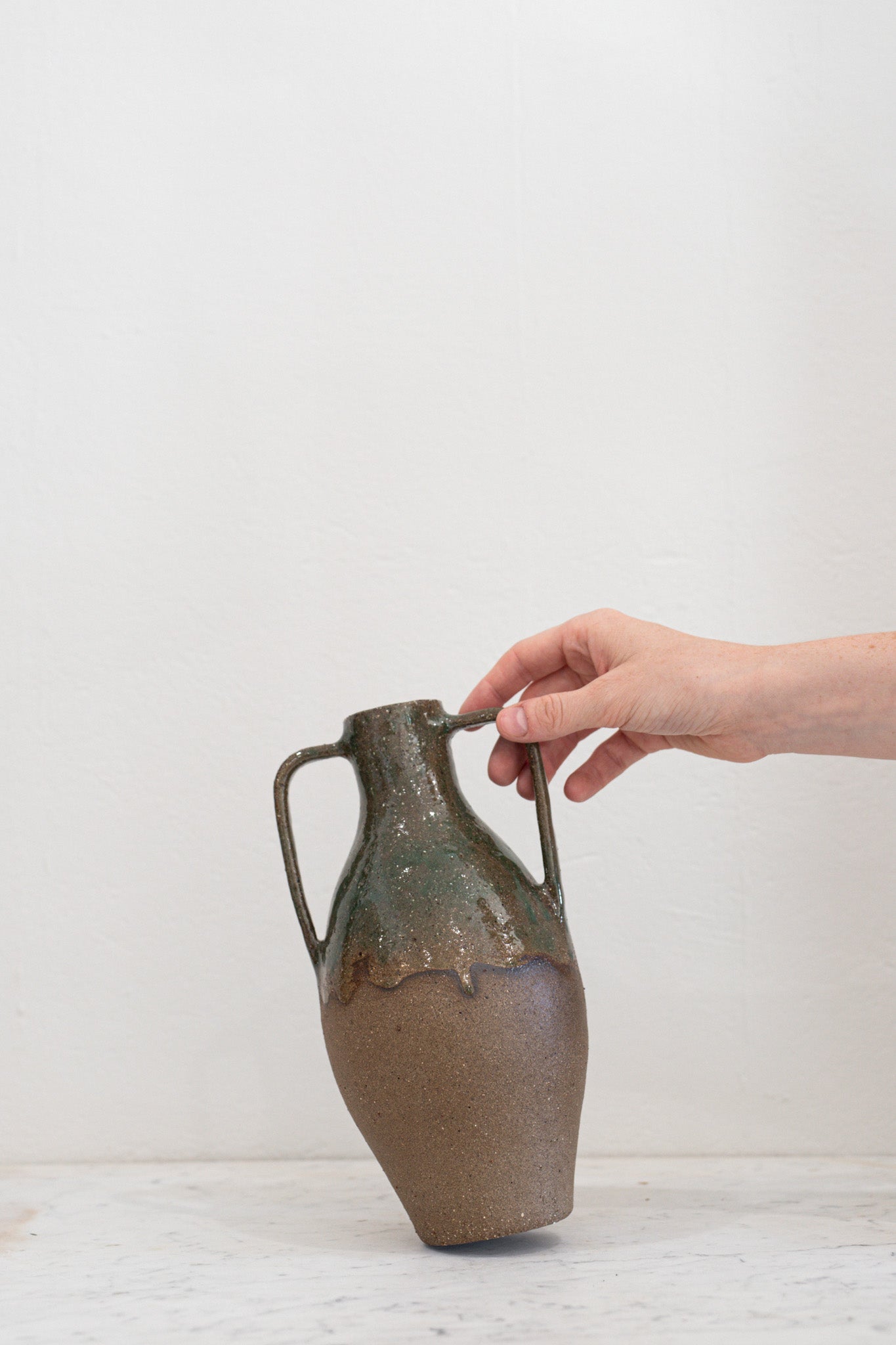 Ceramic Clay Vase with Olive Glaze | N.3