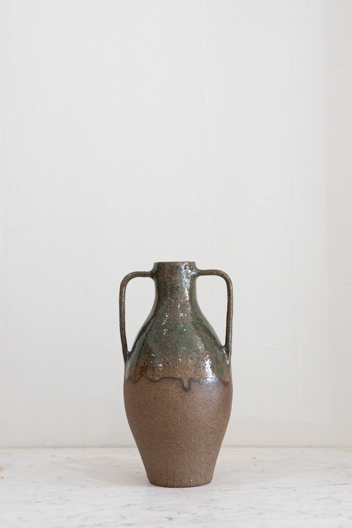 Ceramic Clay Vase with Olive Glaze | N.3