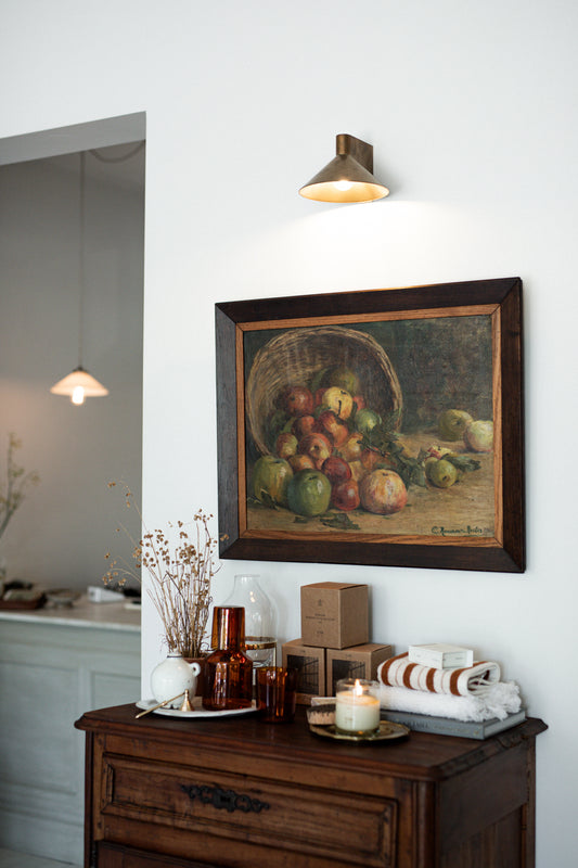 'The Basket of Apples' | Antique French Artwork Still Life