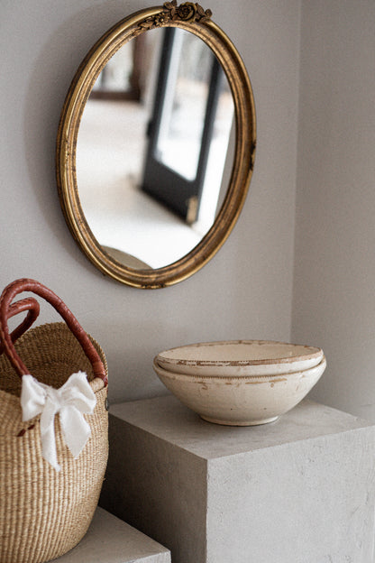 Vintage French Gilt Mirror with Floral Motif