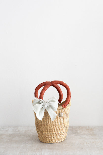 Handwoven Mini Basket Bag in Tan
