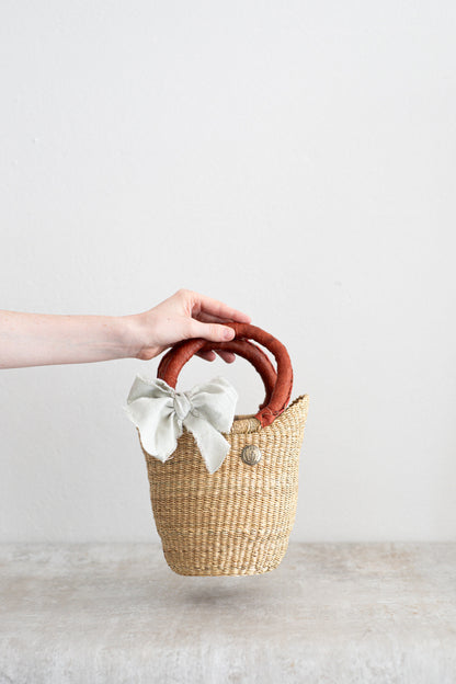 Handwoven Mini Basket Bag in Tan