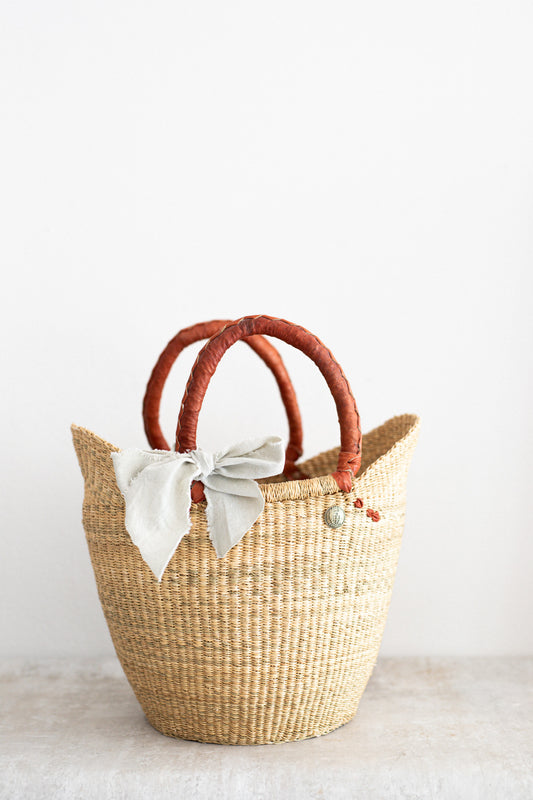 Handwoven Luxury Basket Bag in Tan