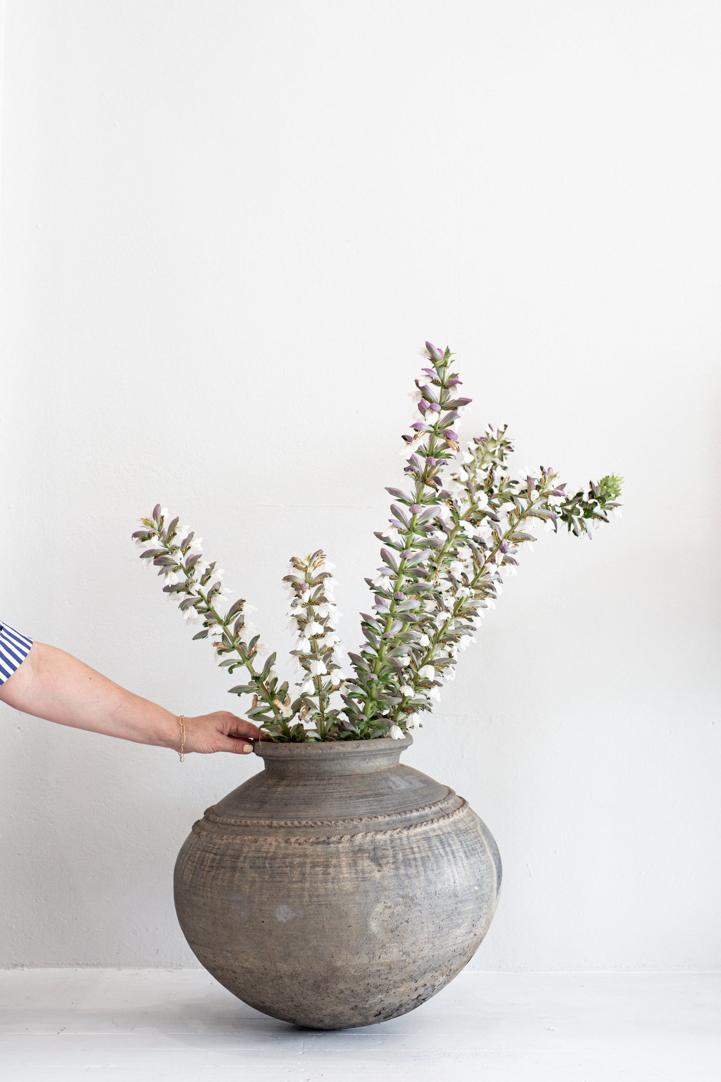 Vintage Clay Pot in Grey