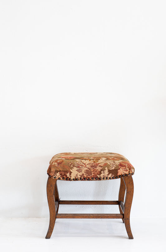 Vintage Foot upholstered Stool from the French Alps