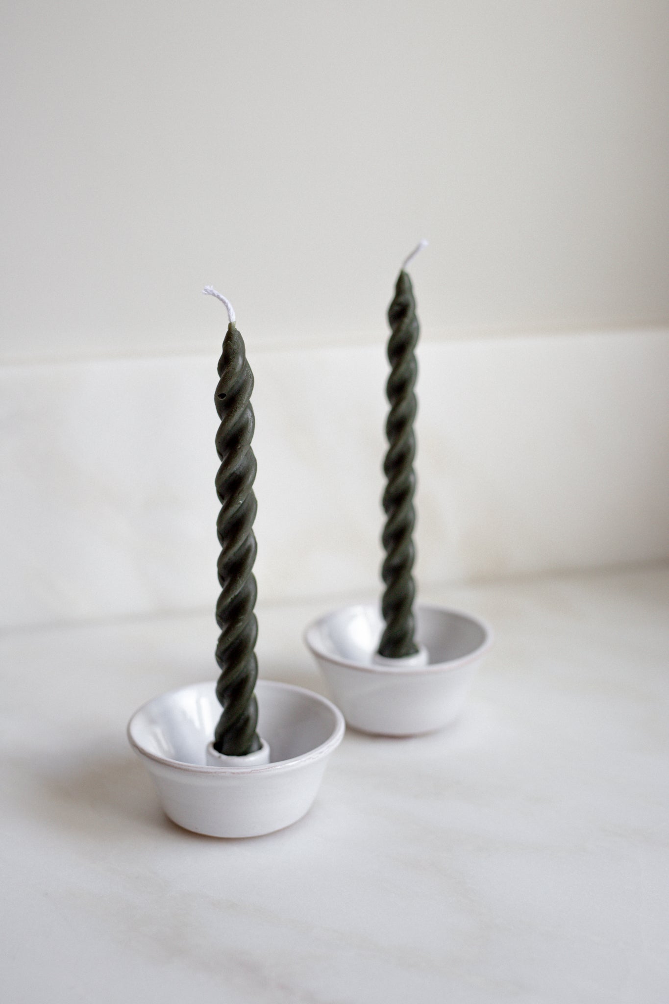 Spiral Candle Set of 3 Candles | Moss