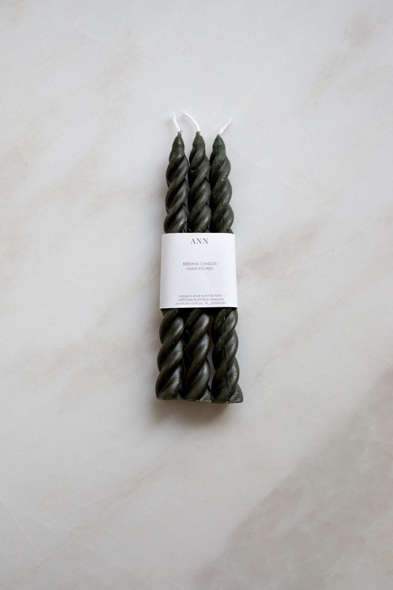 Spiral Candle Set of 3 Candles | Moss