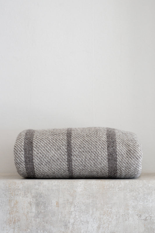 Brushed Wool Blanket in Reverse Glacier