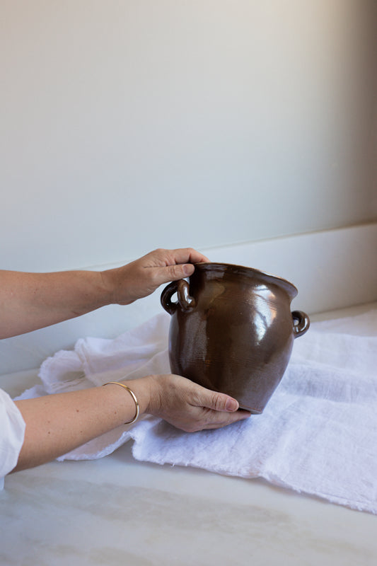 Antique European Glazed Confit Pot