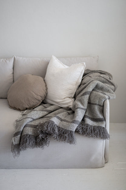 Brushed Wool Blanket in Reverse Glacier
