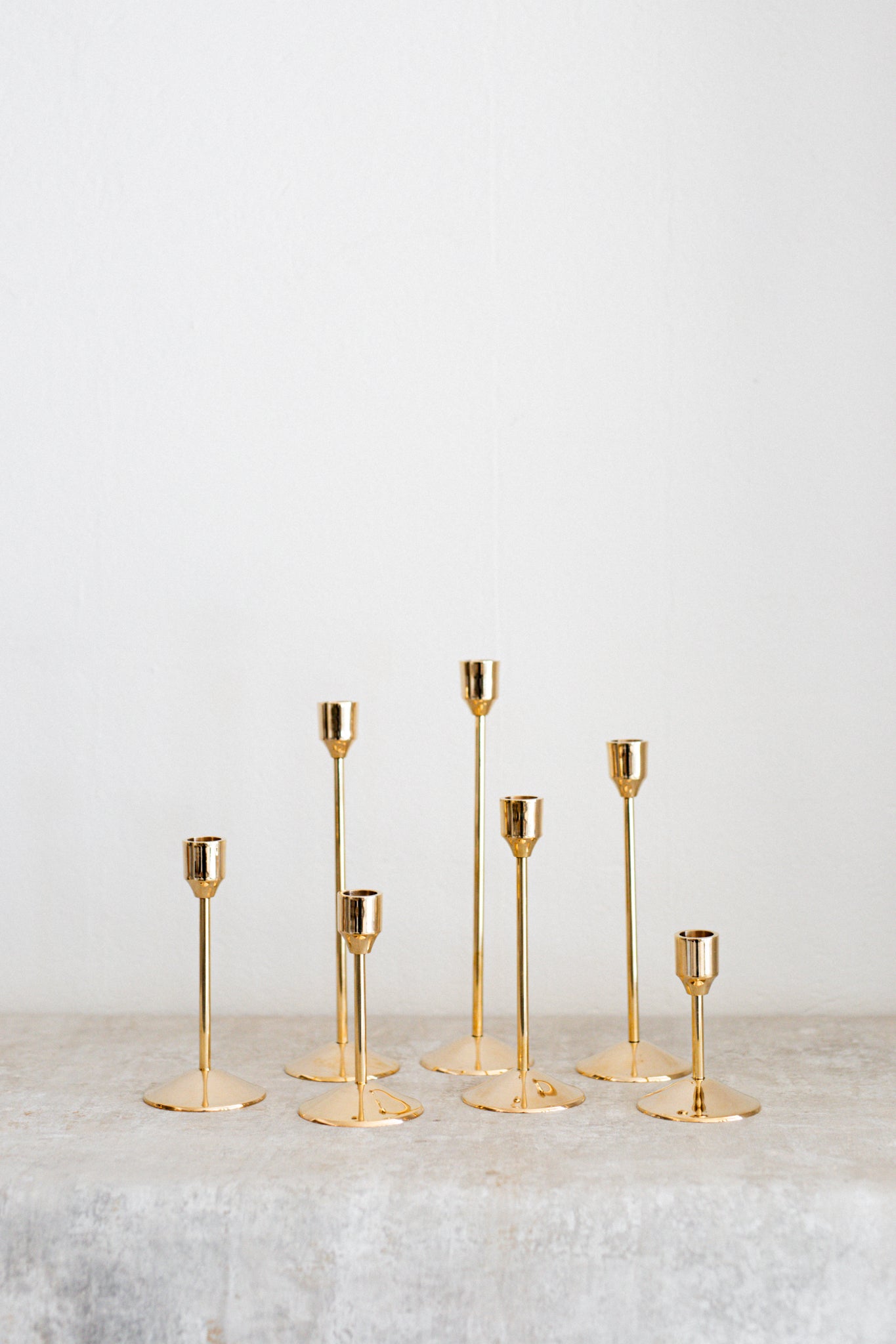 Polished Brass Candlesticks