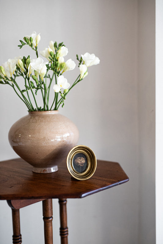 Ceramic Moon Vase in Shino Glaze