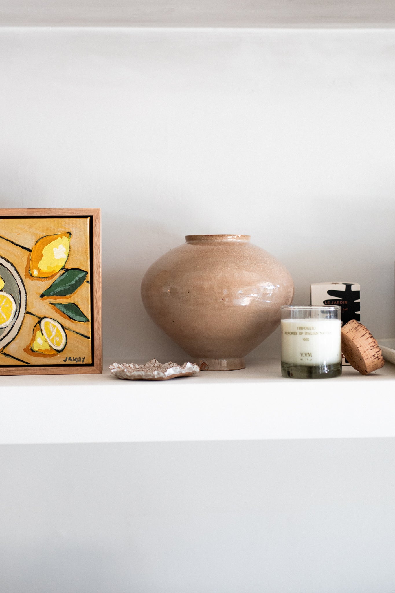 Ceramic Moon Vase in Shino Glaze