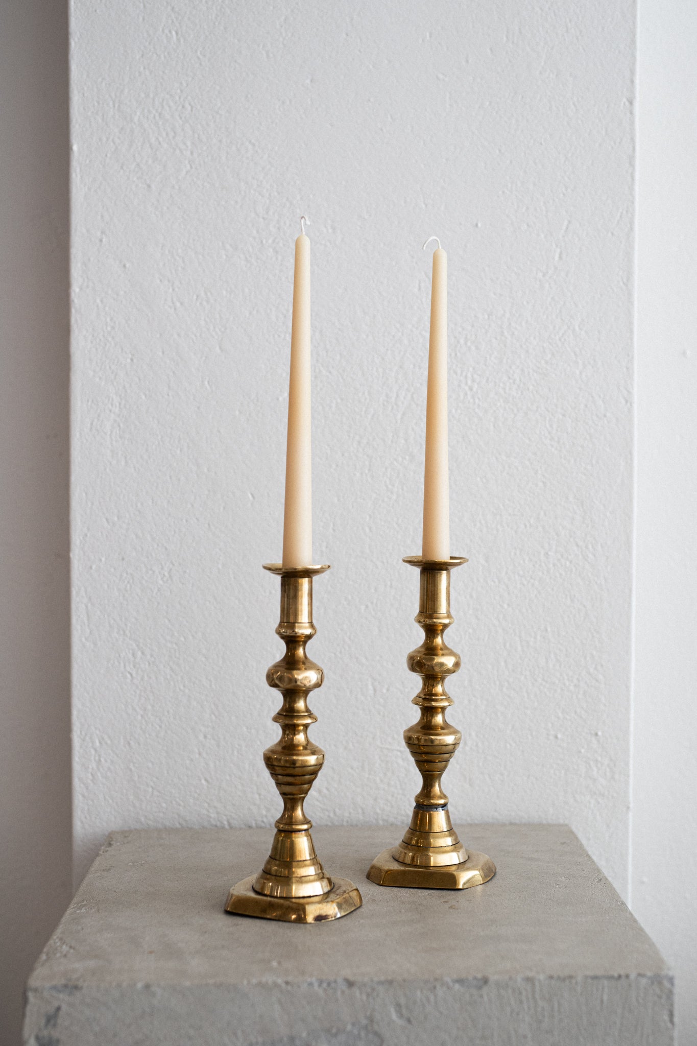 Antique 19th century Brass Candlestick Pair | N. 1