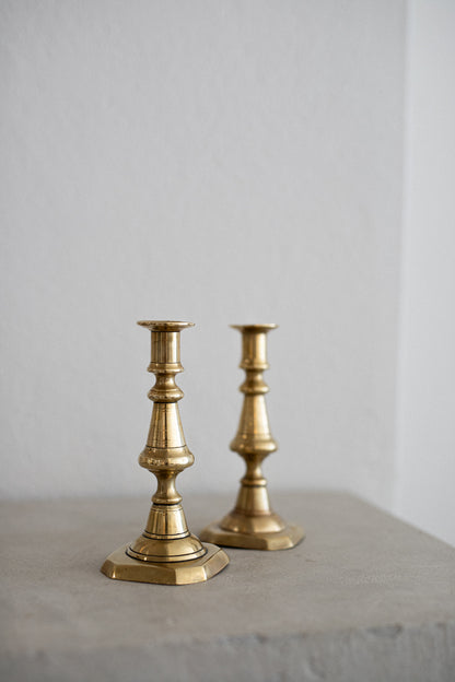 Antique 19th century Brass Candlestick Pair | N. 2