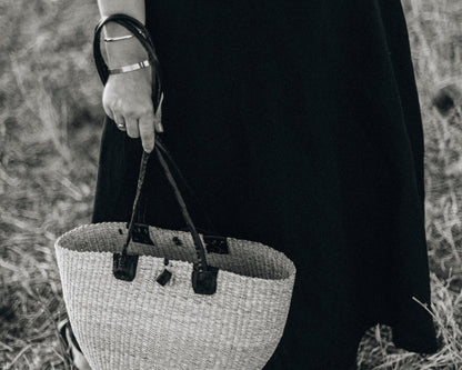 NEW Handwoven Long Handle Basket Bag