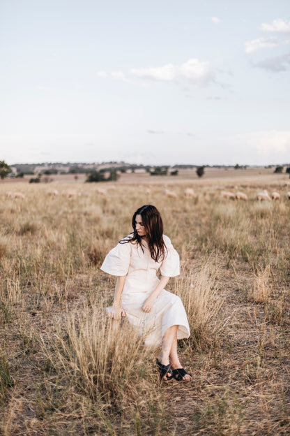 The April Dress | Seashell Silk Cotton