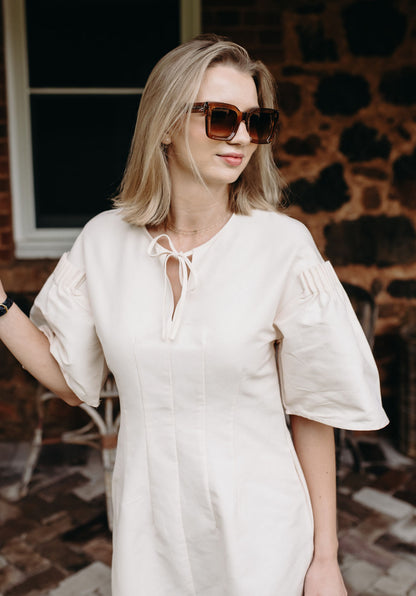 The April Dress | Seashell Silk Cotton