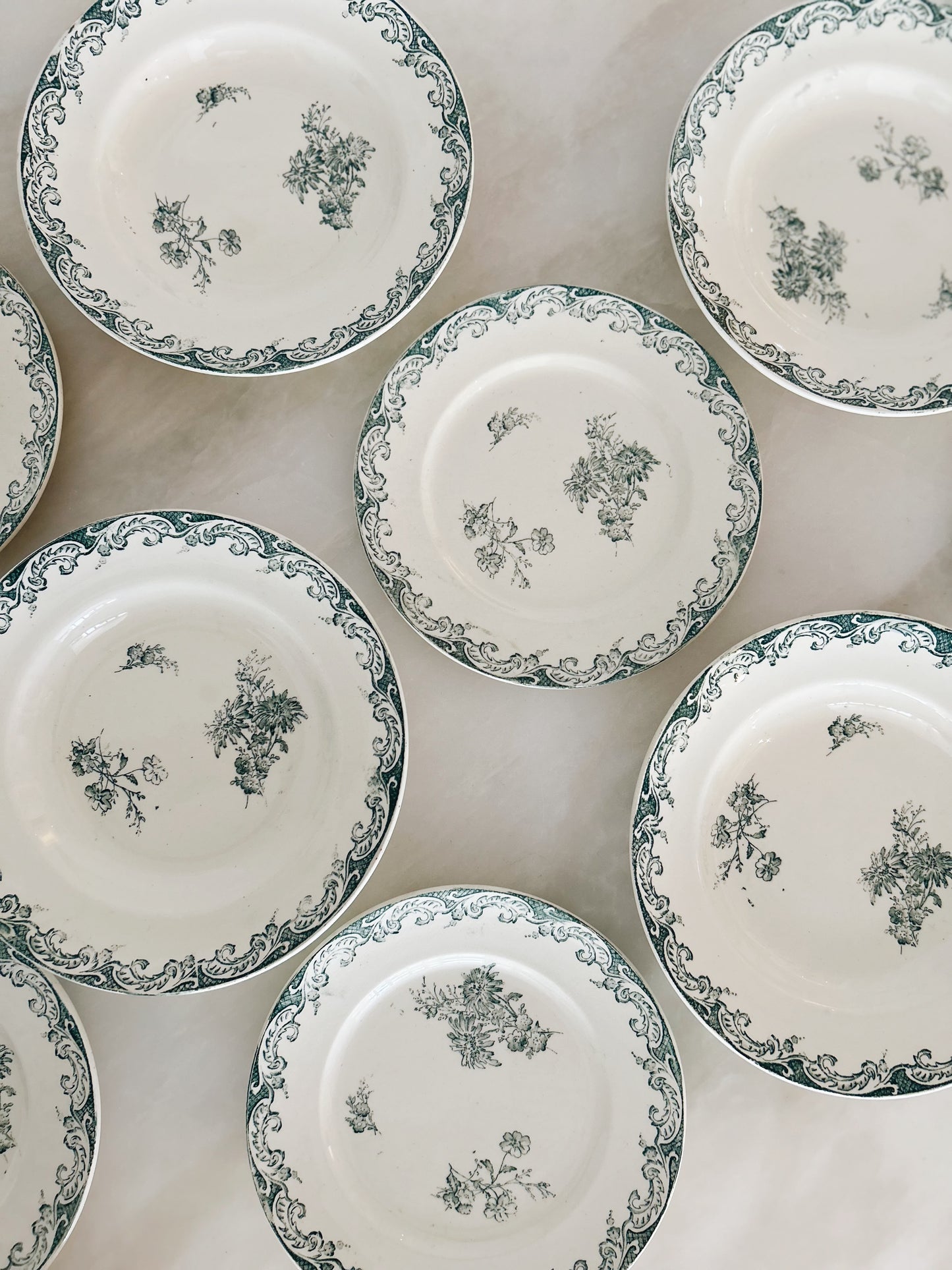 Antique French Ceramic Dinner Bowls