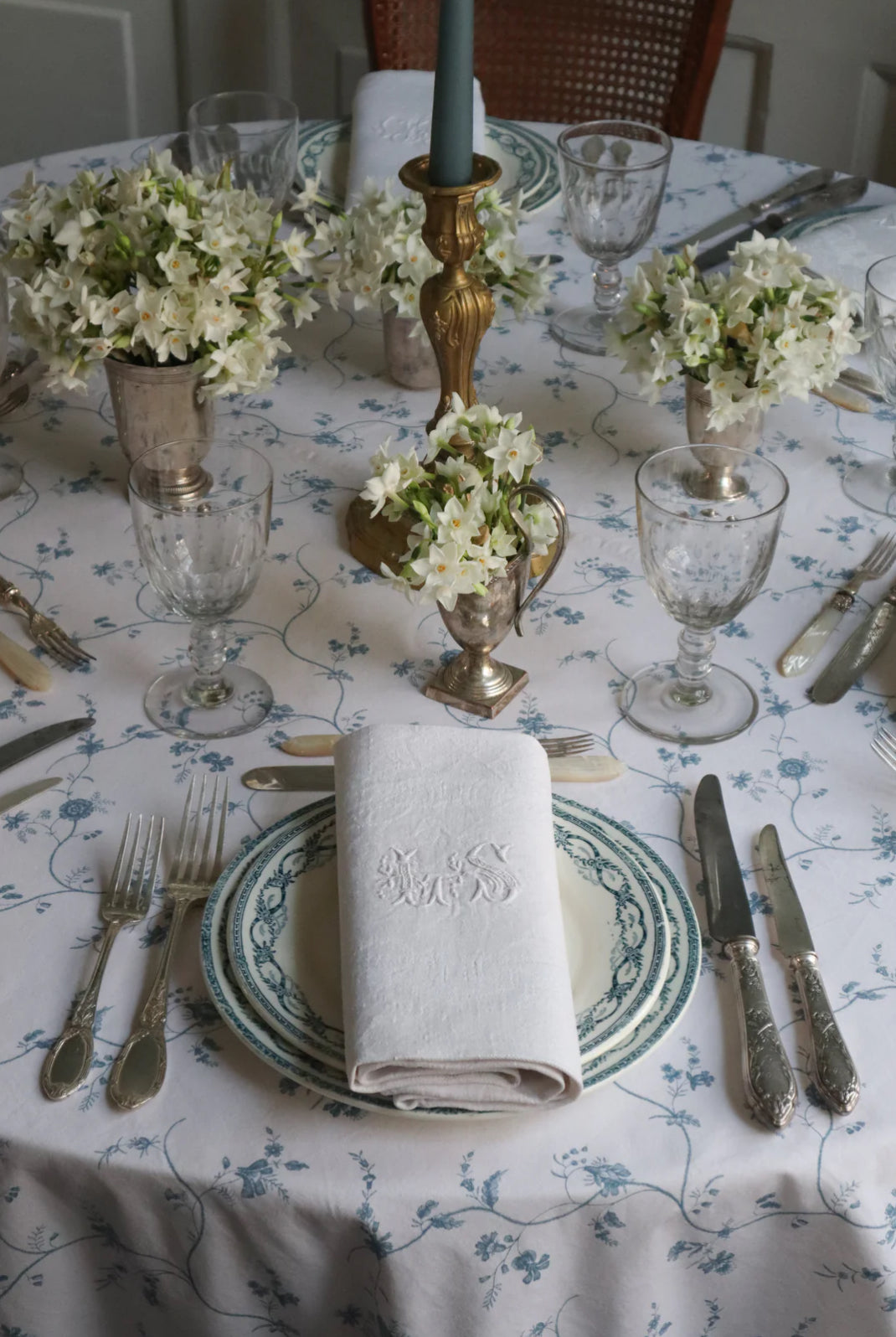 Antique French Dinner Plates | Ribbons & Roses