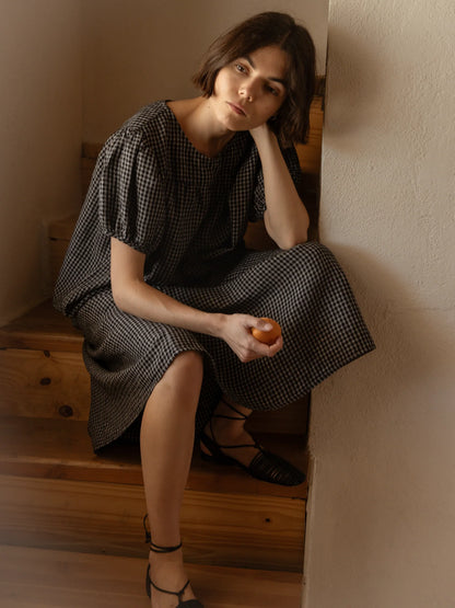 The Lucy Dress in Black Check