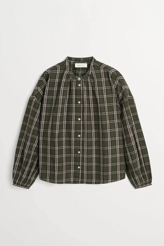Skall Cilla Shirt in Green/White Stripe