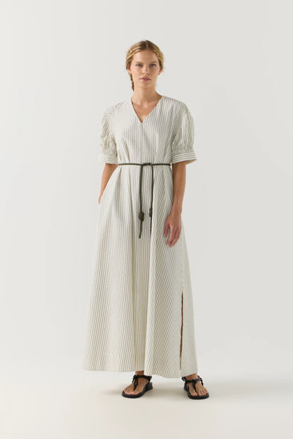 Scottie Dress in Basil Stripe Seersucker