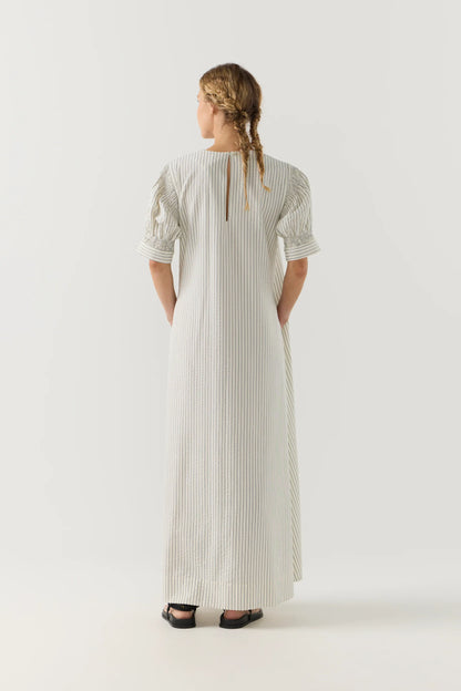 Scottie Dress in Basil Stripe Seersucker