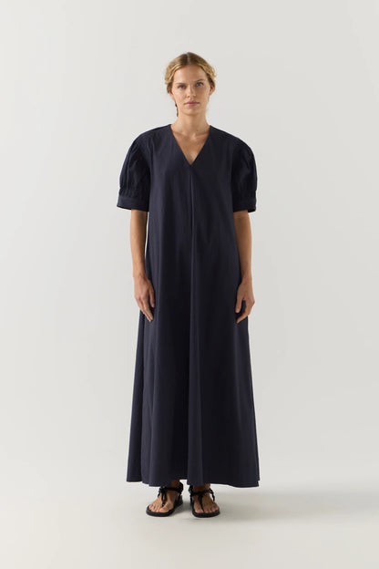 Scottie Dress in Navy Seersucker