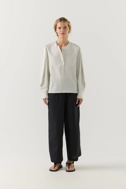 Eden Shirt in Basil Stripe Seersucker