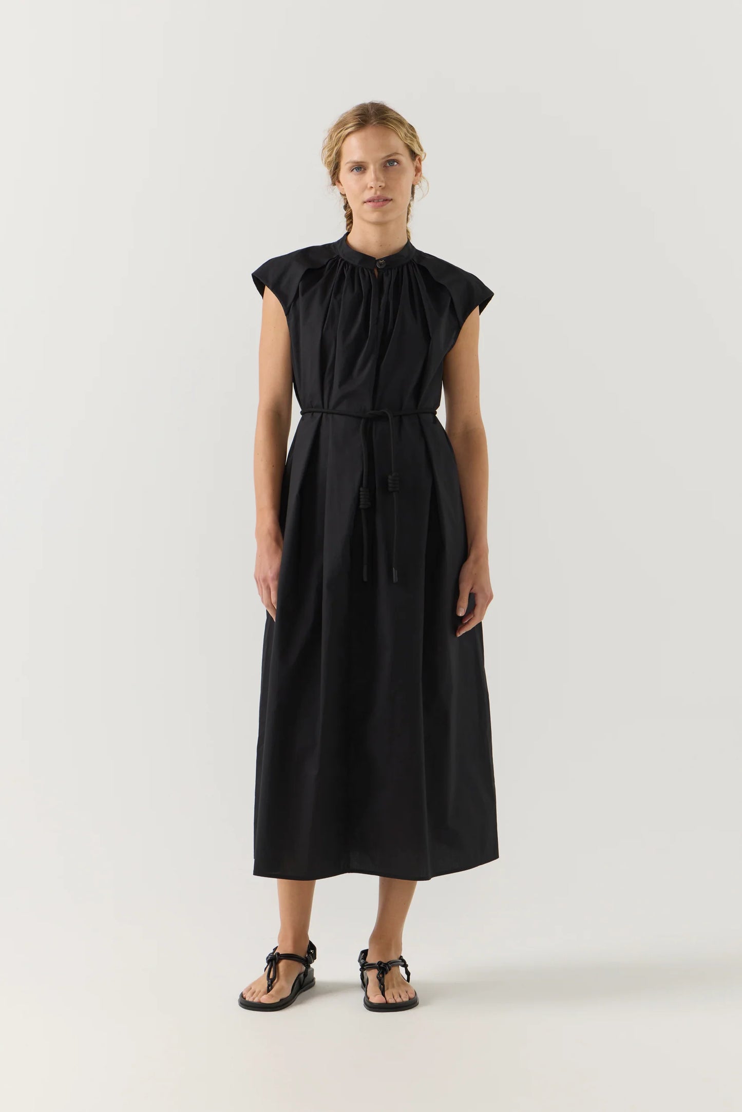 Hunter Dress in Black Poplin