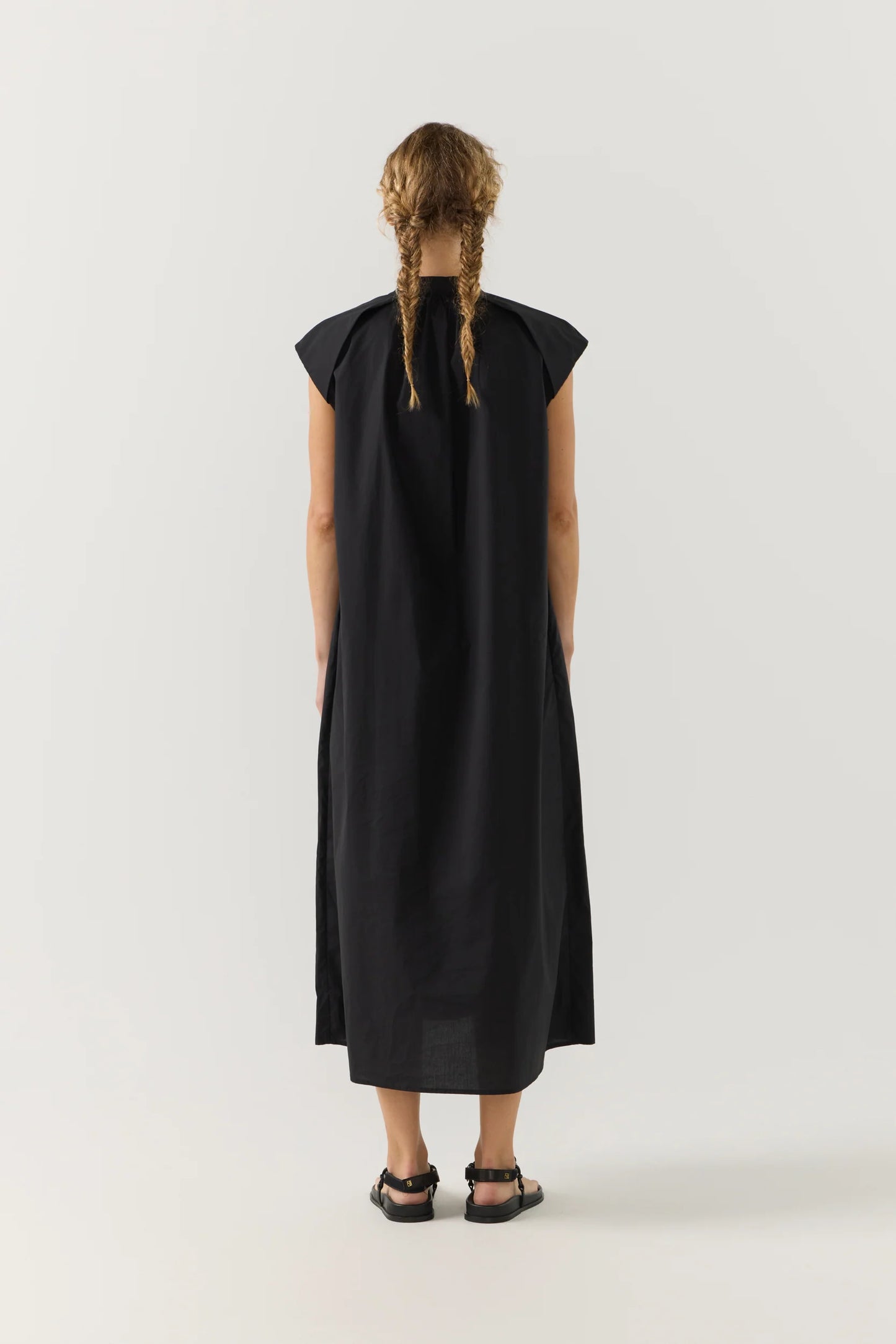 Hunter Dress in Black Poplin