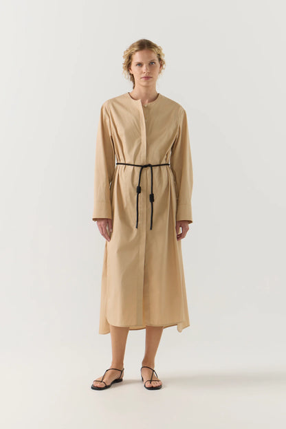 Celine Dress in Sand Poplin